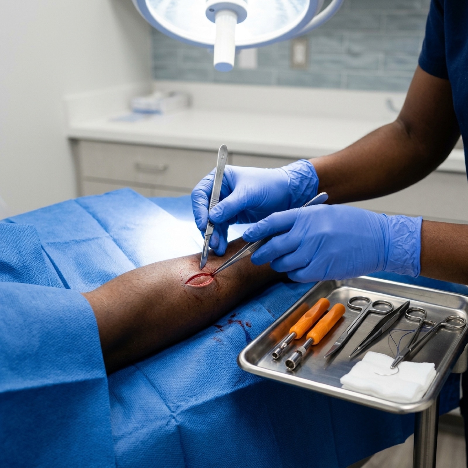 Minor dermatological surgery
